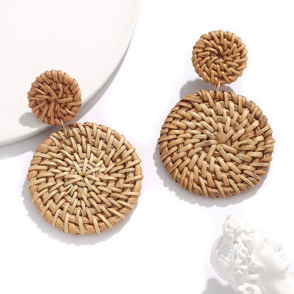 Rattan Straw Woven Earrings